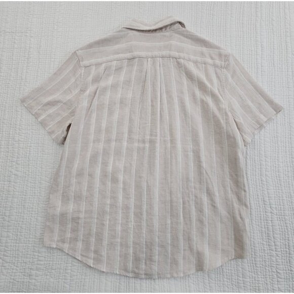 Panama Jack Linen Blend Shirt Men's Size L Beige Stripe NEW Button-Up Collared - Picture 10 of 14